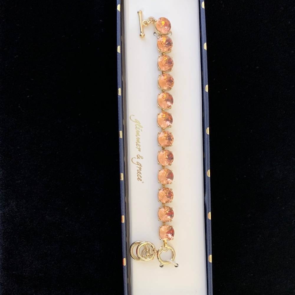 Glimmer & Grace Gold and Pink Bracelet